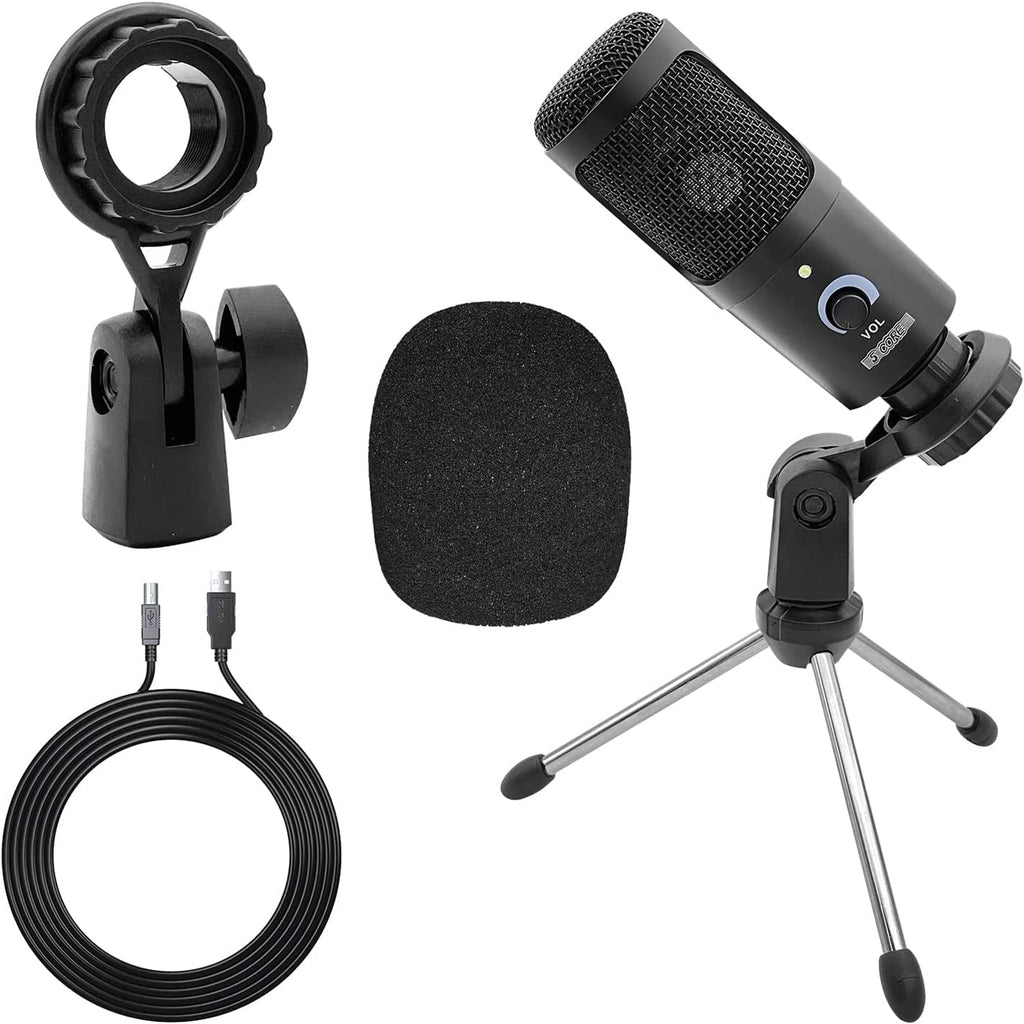 5Core Recording Microphone Podcast Bundle w Condenser Mic  Desk Stand  Foam Cover  Shock Mount (US-only)